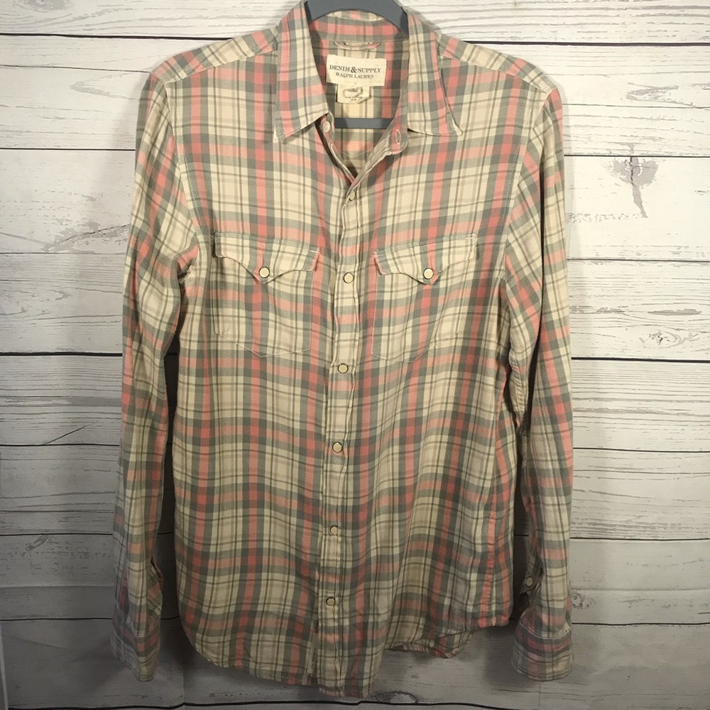 Denim & Supply | Button Down plaid long sleeve top